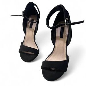 Forever 21 Chic Black Ankle Strap Heels